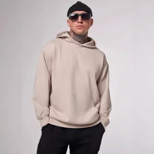 2025 Autumn Winter Solid Color Heavyweight Cotton Hooded Sweatshirt Streetwear Casual Hoodie