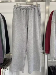 Casual grey sweatpants for women men daily wear comfortable elastic waist loose trousers