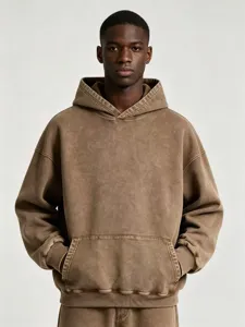 Sudadera con Capucha Pesada Tie Dye Lavada para Hombres Oversized Hombro Caído Manga Larga Pullover Top