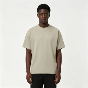 Men's stylish Tencel cooling quick-dry short sleeve T-shirt, casual solid color crew neck top.
