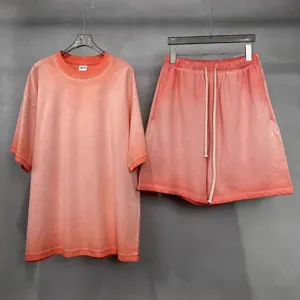 Ensemble t-shirt manches courtes et short vintage lave homme streetwear casual set