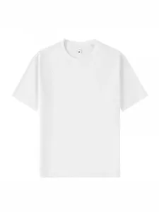 Summer new Tencel cooling quick-dry short-sleeve T-shirt, unisex casual ribbed top.