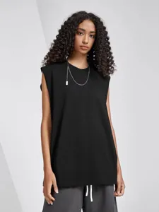 Men Women Unisex Cotton Vest Solid Color Casual Loose Sleeveless Tank Top Summer Basic Streetwear