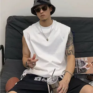 Ανδρικό και Γυναικείο Casual Βαμβακερό Μονόχρωμο Αμάνικο Tank Top Φαρδύ Ρετρό Hip Hop Βασικό Γιλέκο Καλοκαιρινό Streetwear