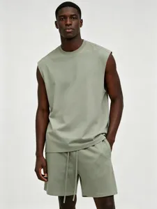 Men's Summer Casual Sleeveless Tank Top and Matching Shorts Gym Activewear Streetwear Set