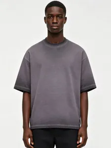 Men's cotton acid wash drop shoulder oversized short sleeve t-shirt casual streetwear top