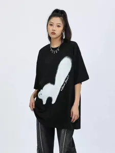 Vintage hip-hop oversized short sleeve t-shirt for men and women casual streetwear tee.