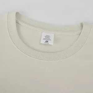 Loopback fabric t-shirt collar detail, solid color casual loose design, rib knit crewneck.
