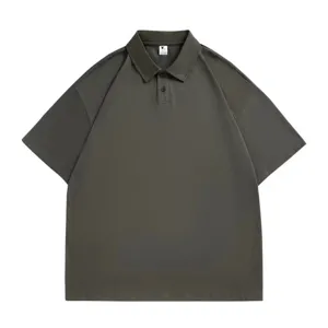 Classic solid color short sleeve polo shirt for men casual summer daily wear comfortable top