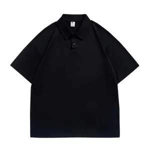 Classic black short sleeve polo shirt for men and women, casual cotton summer top basic design.