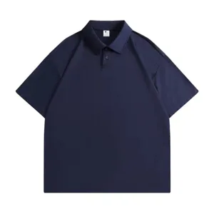 Classic solid color short sleeve polo shirt casual business top comfortable apparel
