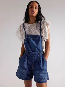 Women Casual Denim Bib Overalls Shorts Loose Straight Water Washed Jumpsuit Romper Summer Fashion Streetwear Cotton Bottoms