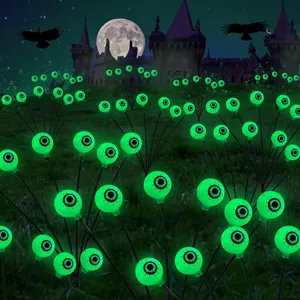 Halloween solar LED eyeball stake lights spooky garden lawn decorations for party outdoor patio.