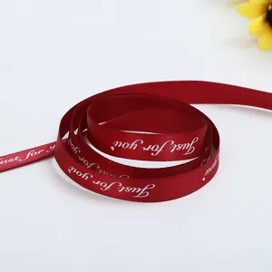 Ruban en Satin de Polyester Avec Impression de Lettres Pour Emballage de Cadeaux Décoration DIY Bouquet de Fleurs