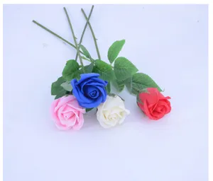 Multi-color soap rose flowers with green stems, perfect for DIY handmade floral crafts and gifts.