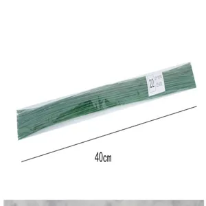 Groene bloemendraad stengel maat 22 van 40cm 100stuks voor DIY handgemaakte bloemstukken.