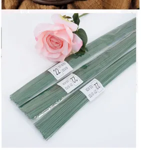Groene bloemistendraad 22 gauge 40cm 100stuks voor DIY handgemaakte bloemstuk knutselen.