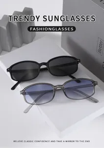 Retro schmale rechteckige Sonnenbrille für Damen, modische Alltags-Sonnenschutz-Brille.