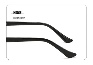 Nahaufnahme Detail von stilvollen Damen Sonnenbrillen Bügel und Scharnier edel schwarz.