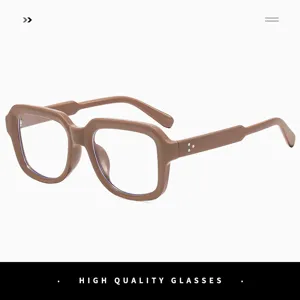 Gafas retro cuadradas gruesas anti luz azul para hombre y mujer montura de moda.