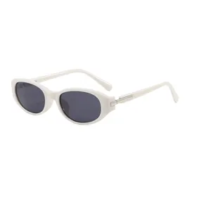 Vintage oval sunglasses for women, retro narrow frame sun glasses for travel and daily wear.