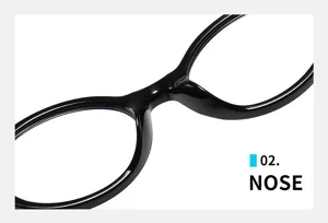 Retro nero tondo occhiali da vista ponte dettaglio primo piano, elegante ottica.