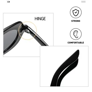 Sunglasses hinge and temple detail view showcasing durable metal joints and comfortable fit.
