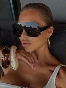 Grandi occhiali da sole maschera Y2K donna uomo stile di strada moda occhiali cool trend
