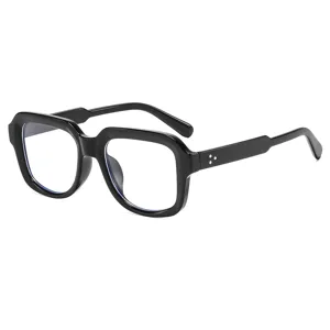 Gafas cuadradas vintage negras con filtro de luz azul para hombres y mujeres moda chic