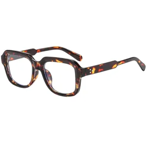 Gafas retro cuadradas con filtro luz azul hombre mujer, montura gruesa carey de moda.