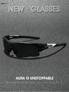 Stilvolle schwarze Sport-Sonnenbrille für Radfahren Outdoor Angeln und Bergsteigen.
