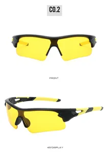 Schwarze Sport Sonnenbrille Radfahren Winddicht Outdoor Angeln Brille fuer Damen Herren