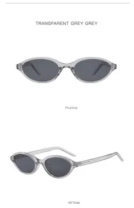 2026 new oval small frame cat eye sunglasses for women retro transparent grey anti uv sun glasses