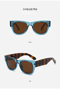 Chic chunky square polarized sunglasses with trendy street style and full UV400 sun protection