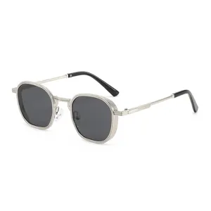 Retro Metal Square Sunglasses For Men Women UV400 Protection Fashion Eyewear Casual Outdoor Driving