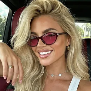 Damen Mode Katzenauge Sonnenbrille UV400 Schutz PC Rahmen Vintage Retro Outdoor Reise Shades Für Damen Trendige Persönlichkeit Sonnenbrille