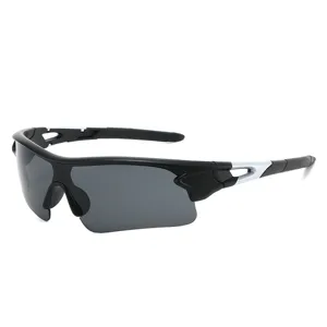 Schwarze Sport-Sonnenbrille für Radfahren, Angeln und winddichten Outdoor-Schutz.