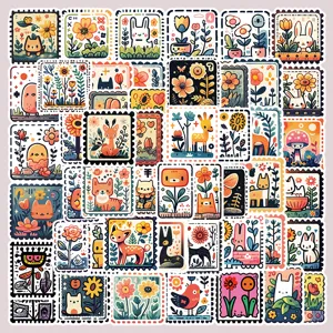 Pegatinas impermeables graffiti dibujos animados sello retro para maleta taza 50 pcs