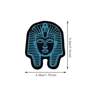 Pharaoh neon sticker waterproof decal Egyptian king vinyl sticker laptop helmet 5.5cm