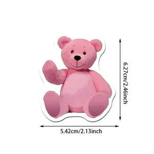 Autocollant rose mignon ours y2k esthétique imperméable pour coque de téléphone guitare et bouteille.