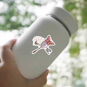 Waterproof retro butterfly sticker detail view for journal laptop water bottle decor