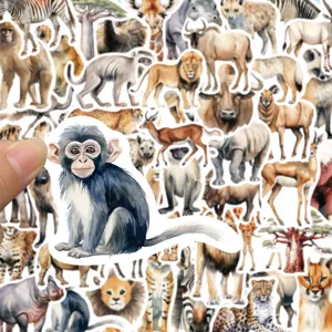 50 pz adesivi impermeabili di animali selvatici africani per skateboard chitarra casco