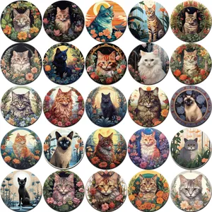 Autocollants de chats mignons imperméables, divers designs floraux pour guitare skate.