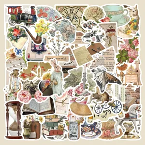 Vintage retro collage stickers aesthetic journaling scrapbooking waterproof decals