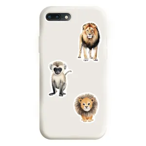 Adesivi impermeabili con animali africani dei cartoni animati per custodia per telefono
