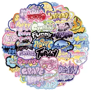 50stuks cartoon graffiti letter stickers waterdicht voor laptop en skateboard