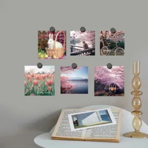 Carte decorative estetiche di fiori di ciliegio set di cartoline da parete dettaglio camera.