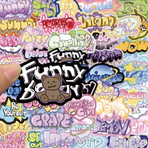 50 stuks waterdichte graffiti cartoon stickers esthetische vinyl stickers voor laptop skateboard