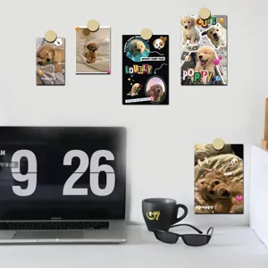 Tarjetas decorativas de cachorro Golden Retriever estilo INS postales de pared para dormitorio