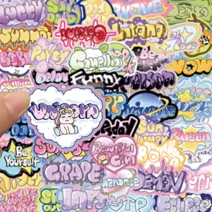 Kleurrijke graffiti waterdichte cartoon stickers pakket voor laptop skateboard koffer.
